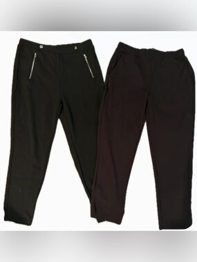 Women’s Black Pants Duo Size XL | Dressy Zip Detail + Emery Rose